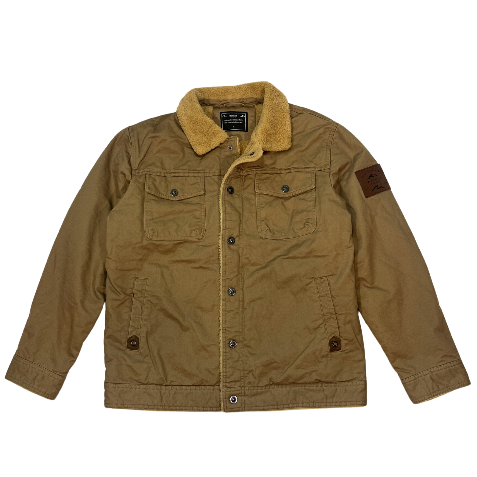 Khaki sherpa jacket clearance
