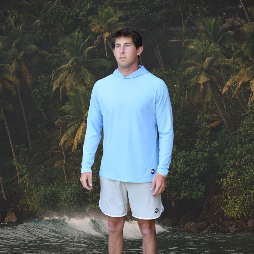 Light Blue PolyPro Lightweight Hoodie