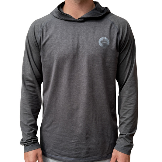 Roamer Heathered Black Lightweight Hoodie