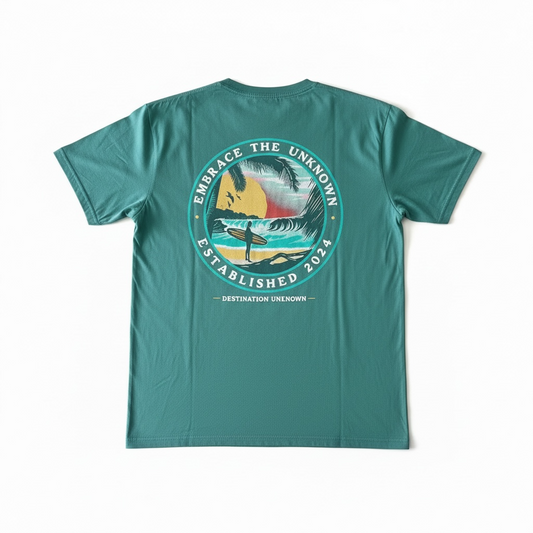 Turquoise Wash Embrace the Unknown Graphic T
