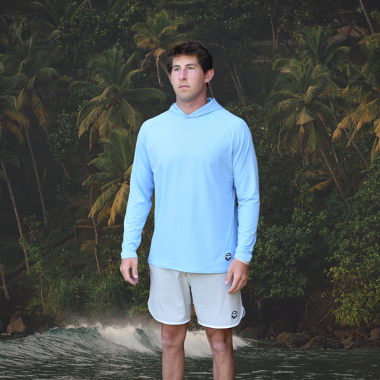 Light Blue PolyPro Lightweight Hoodie